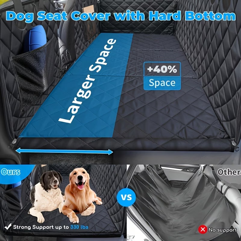 Hard-Base Dog Back Seat Protector — Waterproof & Non-Slip