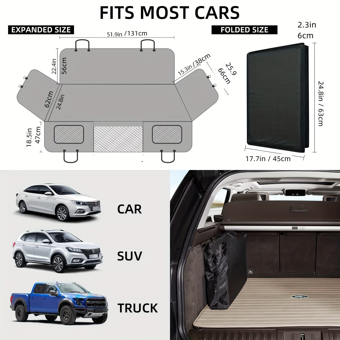 Hard-Base Dog Back Seat Protector — Waterproof & Non-Slip