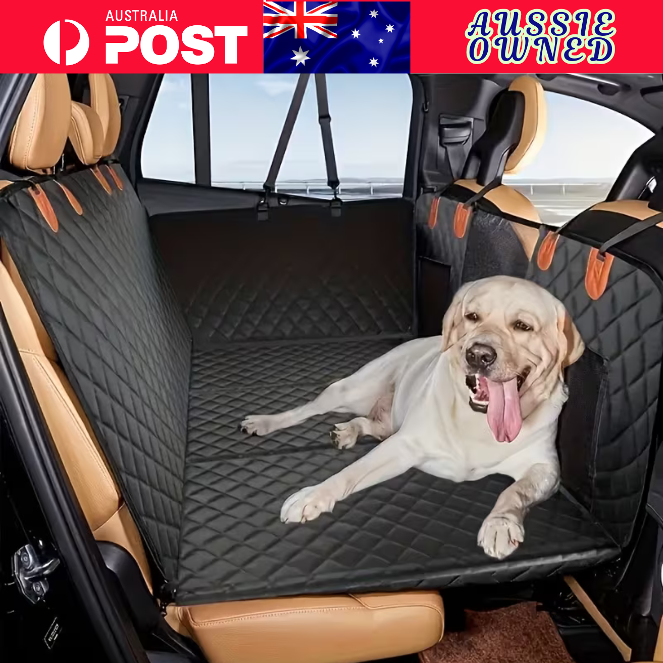 Hard-Base Dog Back Seat Protector — Waterproof & Non-Slip