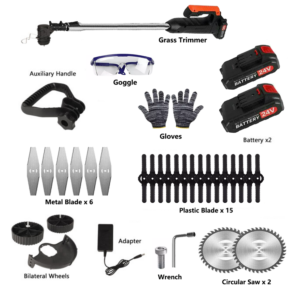 3-in-1 Cordless Grass Trimmer & Edger — 24V Whipper Snipper