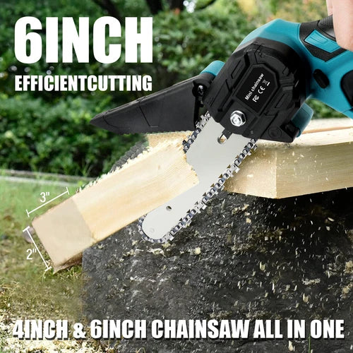Cordless Mini Chainsaw — 6 Inch One-Handed 550W