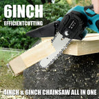 Cordless Mini Chainsaw — 6 Inch One-Handed 550W