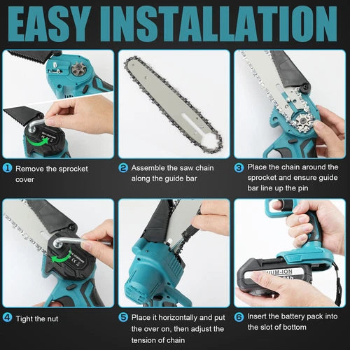 Cordless Mini Chainsaw — 6 Inch One-Handed 550W