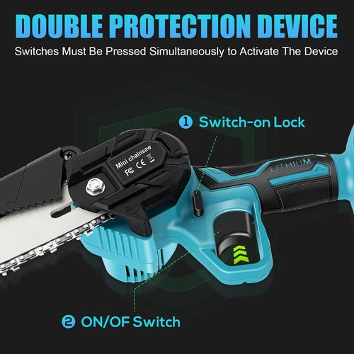 Cordless Mini Chainsaw — 6 Inch One-Handed 550W